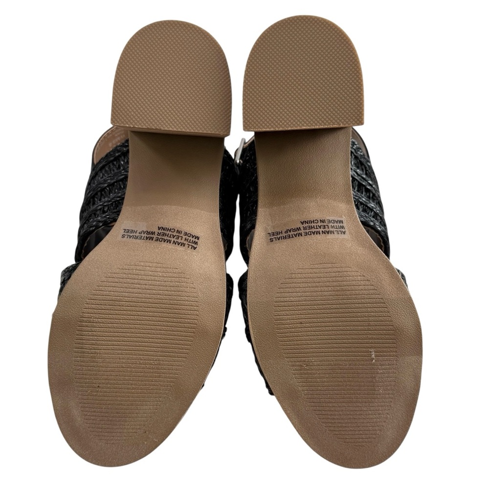 DV Dolce Vita Rian Black Woven Straw Slingback Mule Sandals Size 8 - Picture 11 of 16